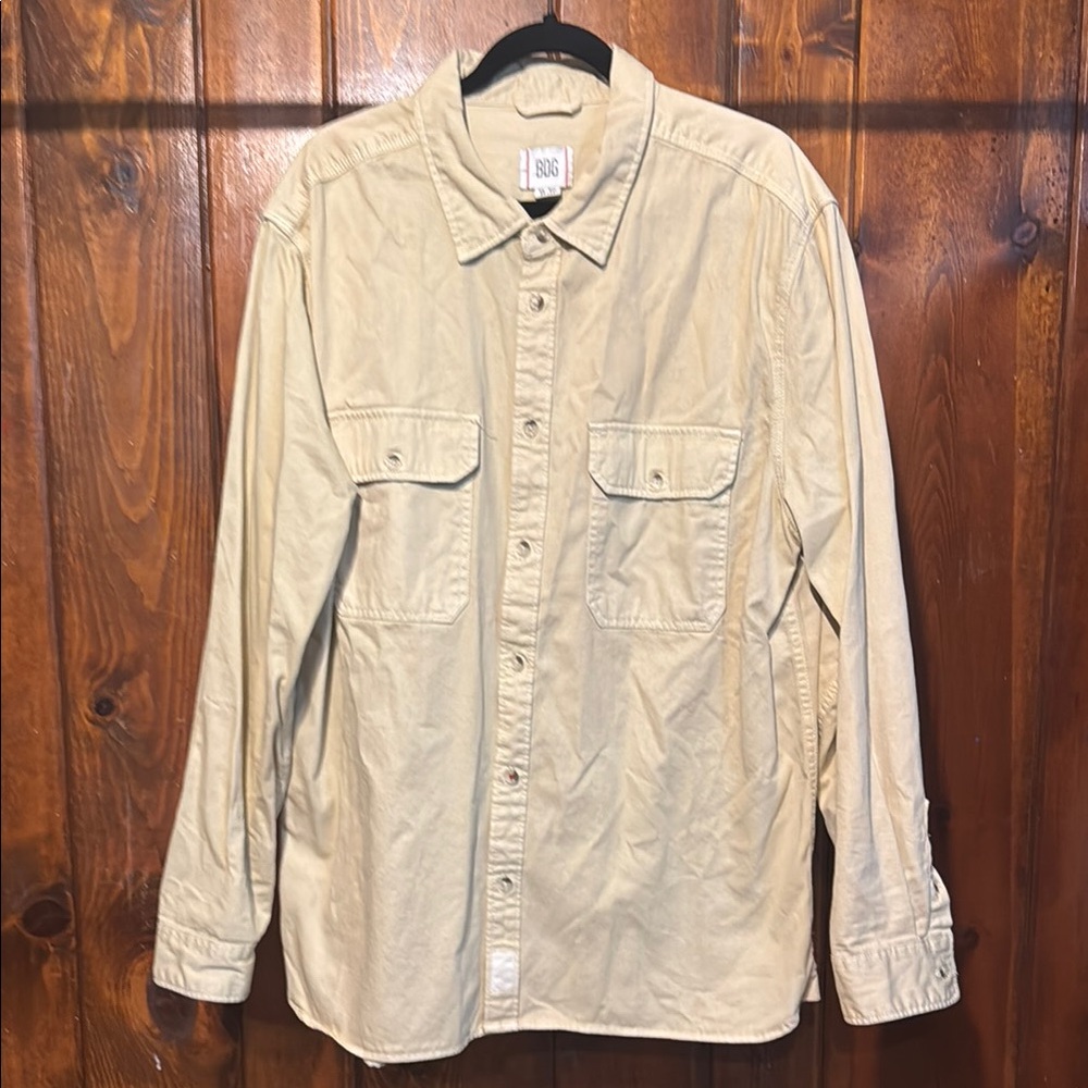 BDG Tan Lightweight Shirt Jacket Casual Style